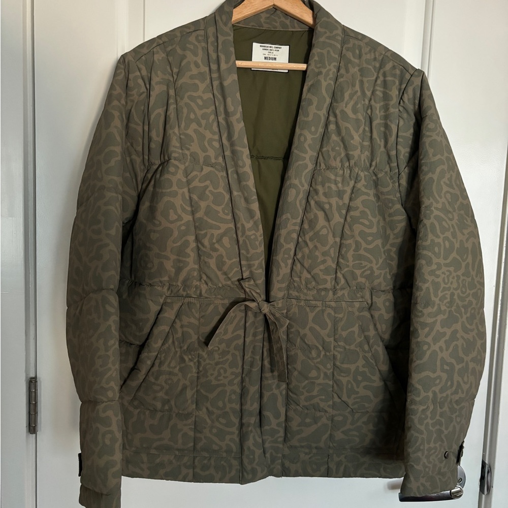 Maharishi camo padded tie waist jacket